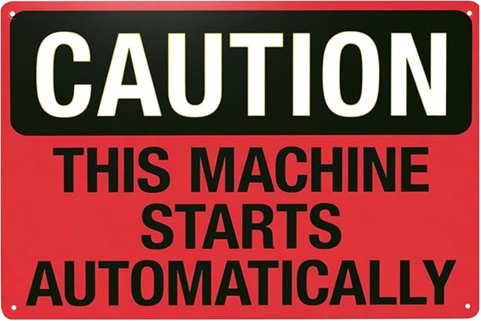FNYUVNFAF This Machine Starts Automatically Metal Sign Vintage Pub Cafe Wall Hanging 8 X 12 in