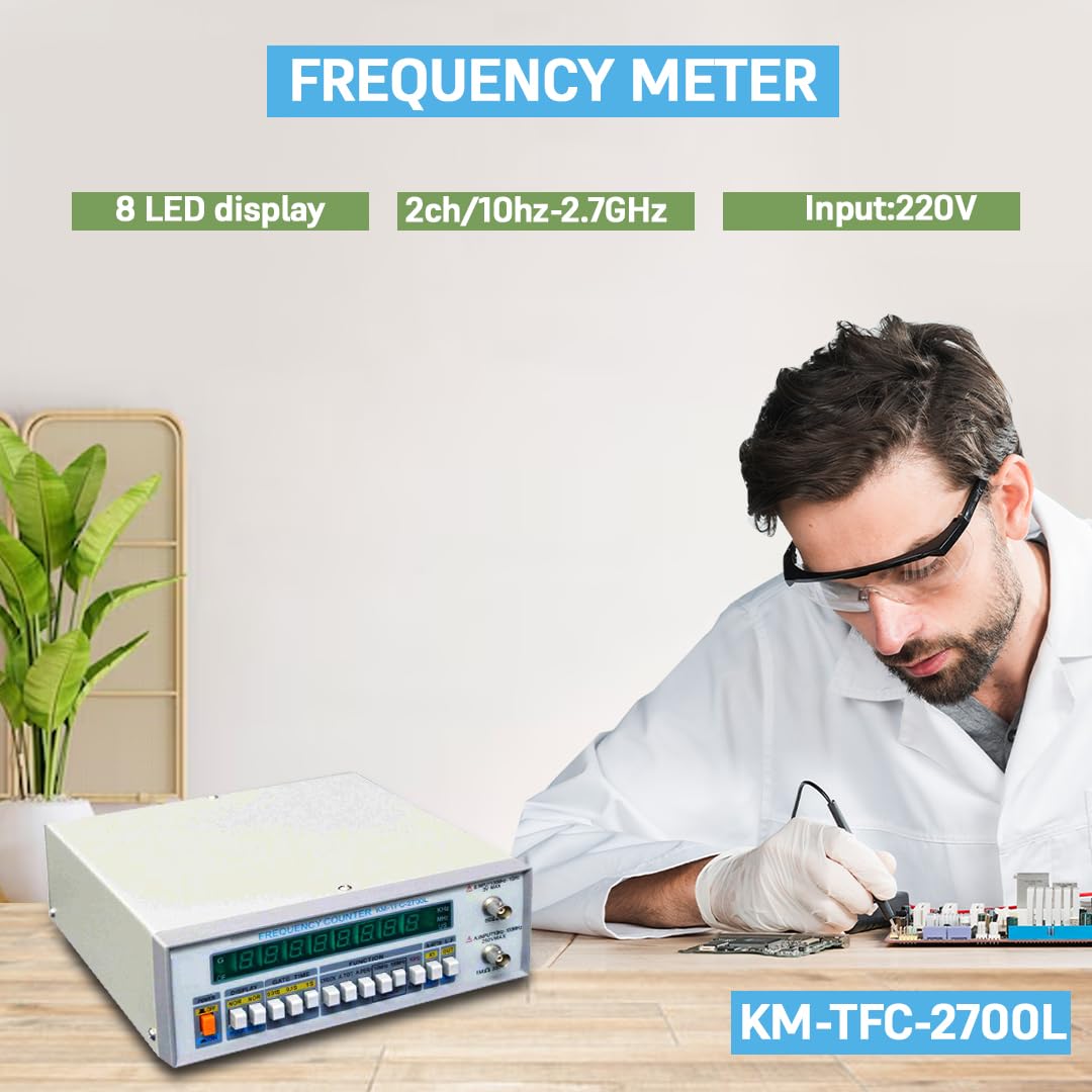 KUSAM-MECO TFC 2700L Frequency Meter 2 Channel, 10Hz to 2.7GHz, 8 LED Display |Easy to Operate| 1 Year Warranty 2