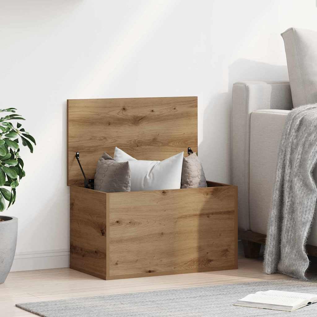 vidaXL Caja de Almacenamiento Roble Artesanal 60 x 35 x 35 cm, Caja de Almacenamiento Moderna, Organizador Rectangular, Solución sin Desorden, Espacio Ample, Diseño Compacto