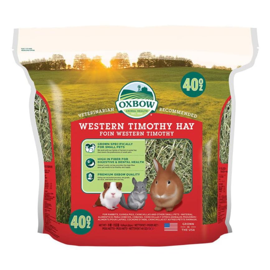 Oxbow Western Timothy Heno para Roedores - Alimentación Natural y Nutritiva, 4,08 kg