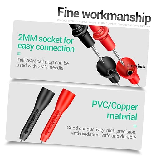 Miniatura 7 de Sonda multímetro, paquete de 4 sondas de prueba de aguja de 600 V10 A, sonda de prueba sin multímetro, compatible con Fluke tl71 tl75