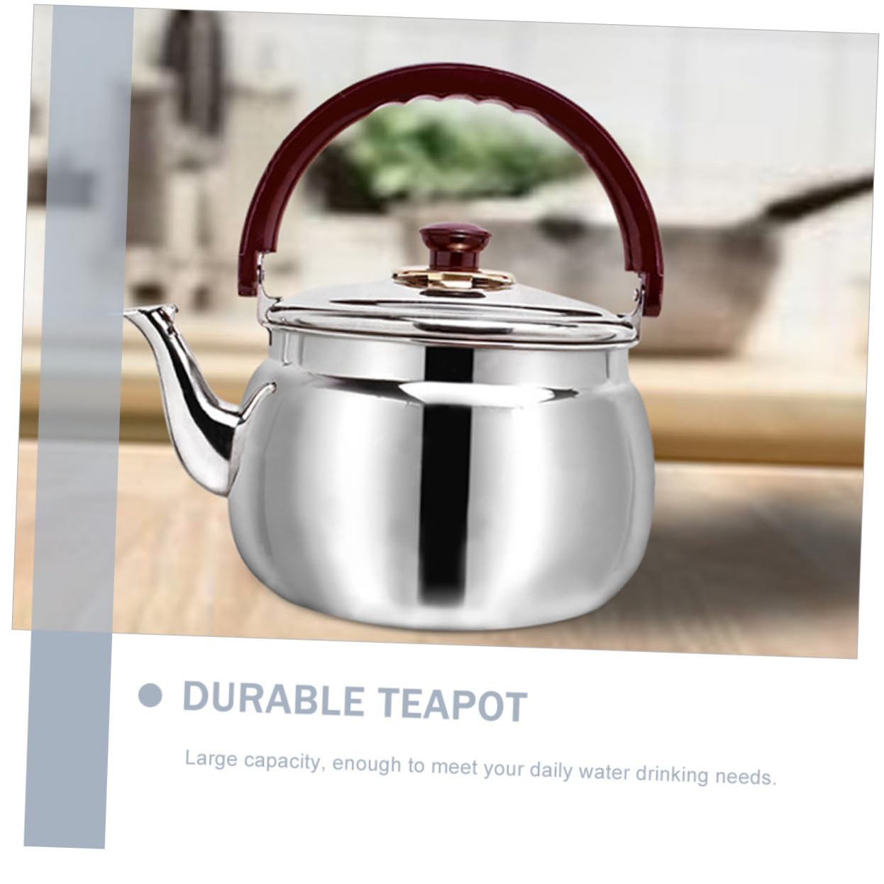 Hervidor de Agua y Plateado Silbato de Acero Inoxidable Capacidad Grande de 4l Resistente para Cocina y Estufa