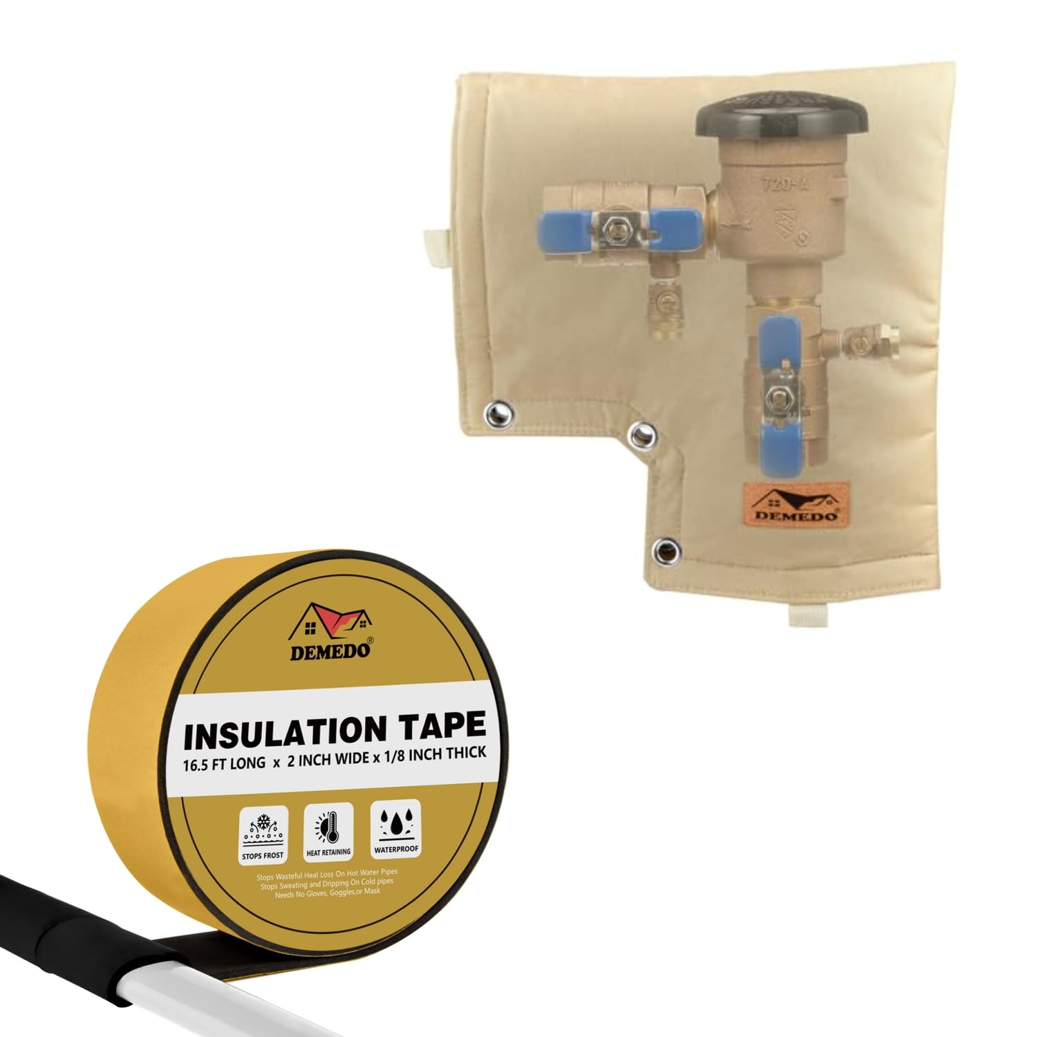 Backflow Preventers Protection – Sand, Pipe Insulation Tape 16.5 FT x 2 Inch