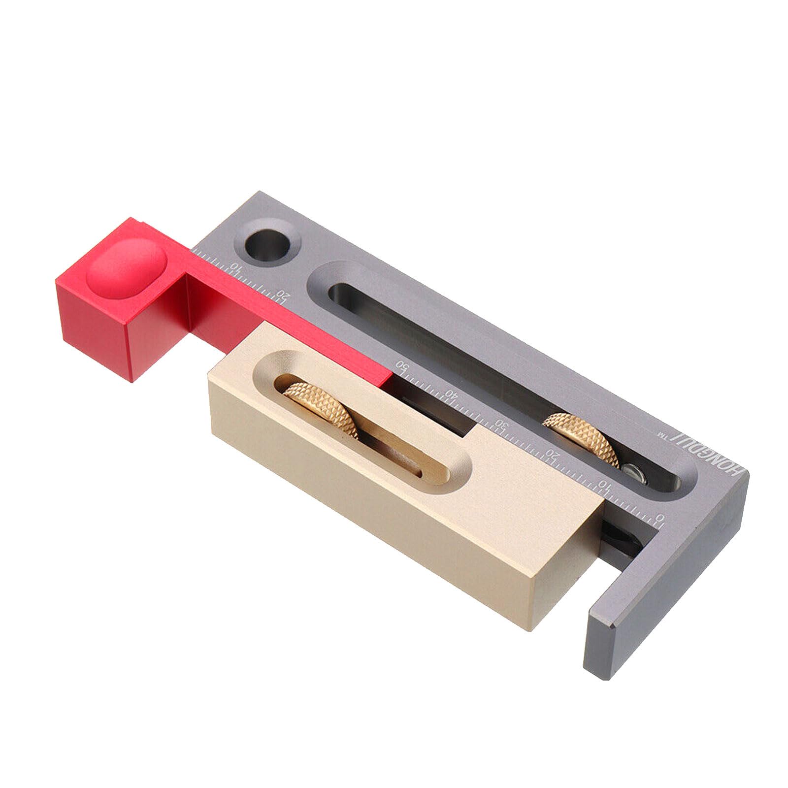 Table Saw Slot Adjuster Mortise and Tenon tool Aluminum Alloy Movable Ruler Making Seam Adjustment Controller Table Woodworking Tool (Trade Edition