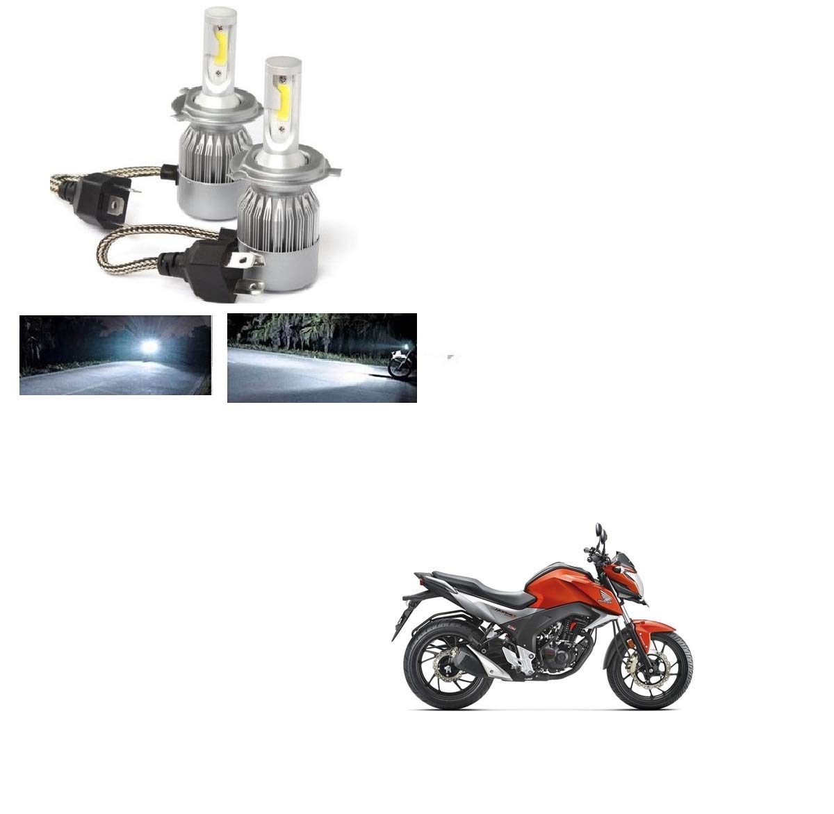 Kozdiko Bike C6 LED All in One Light Bulb 50W LED Car Headlight Conversion Kit for Cars 6000K (White) for Honda CB Hornet 160R