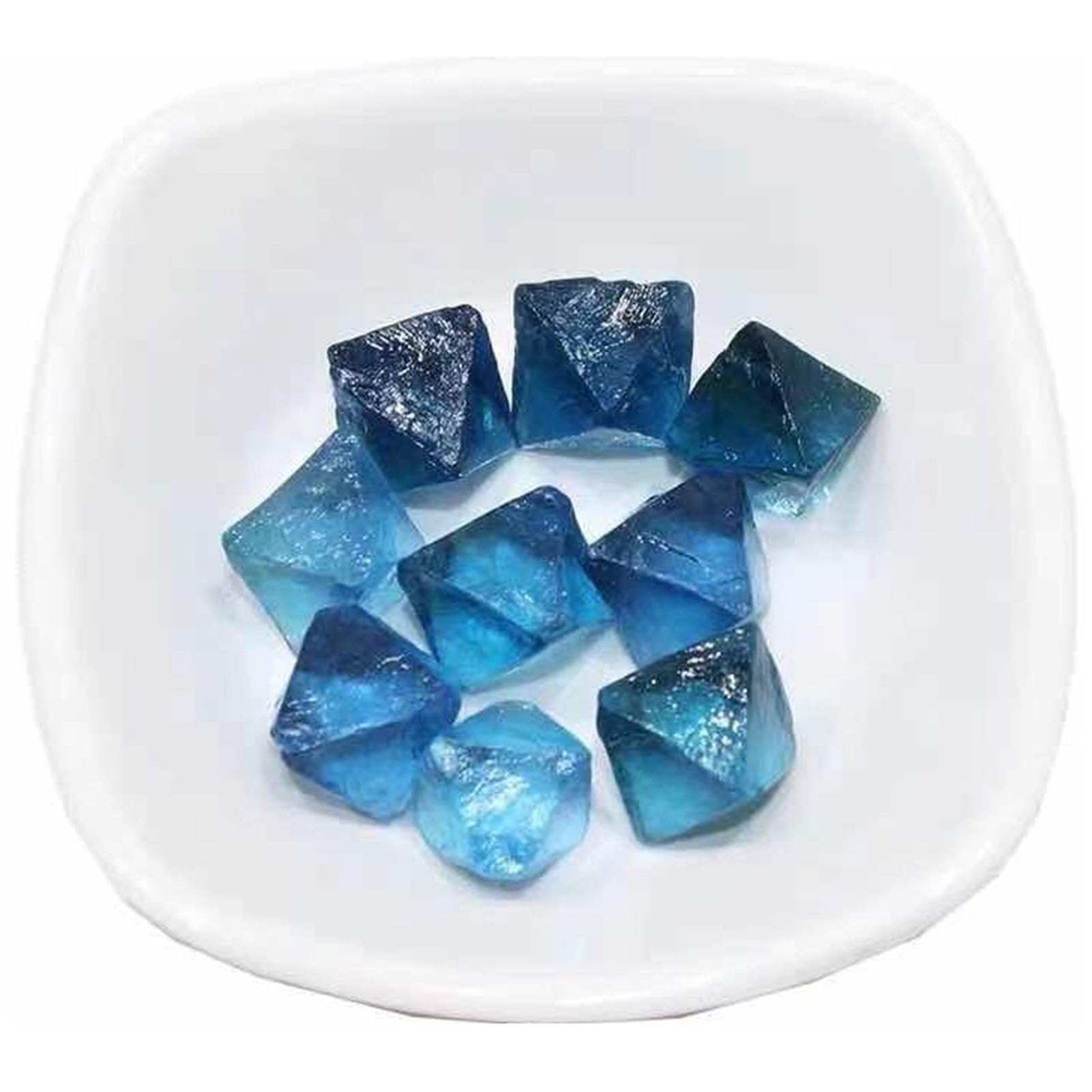 HHCTEBEC Blue Fluorite Crystals Raw, Natural Rough Blue Fluorite Stone, Healing Raw Stones for Fountain Rock, Home Decor Meditation Energy Balancing Wire Wrapping Wicca Reiki,10MM1pcs