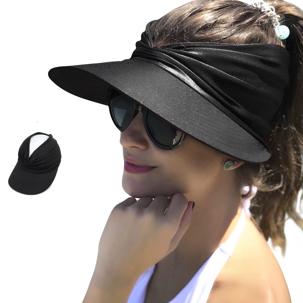 Sun Hats for Women Wide Brim Visor UV Protection Summer Beach Hat for Women Foldable Golf Hats