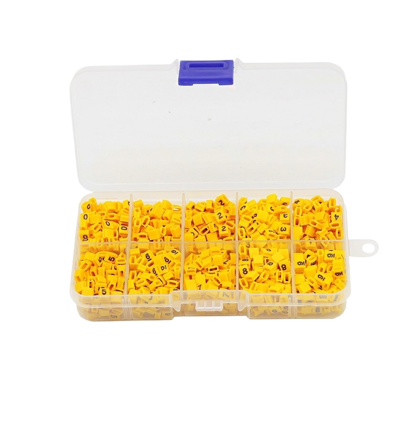 Wdsbznb Yellow Cable Tags 1000Pcs/Box Flat 0 To 9 Arabic Numerals .3Mm ² Cable Wire Marker Label Tube Motor Mini