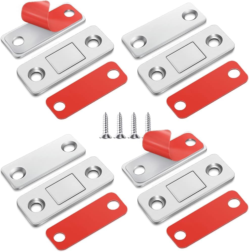 DRUCILA Magnetic Door Catch, Ultra Thin Cabinet Magnets Stainless Steel Cabinet Door Magnetic Catch, Adhesive Cabinet Door Magnets for Kitchen Closet Drawer Magnetic Cabinet Latch. (4) (B0CG235CFV) Amazon Price History, Amazon Price Tracker