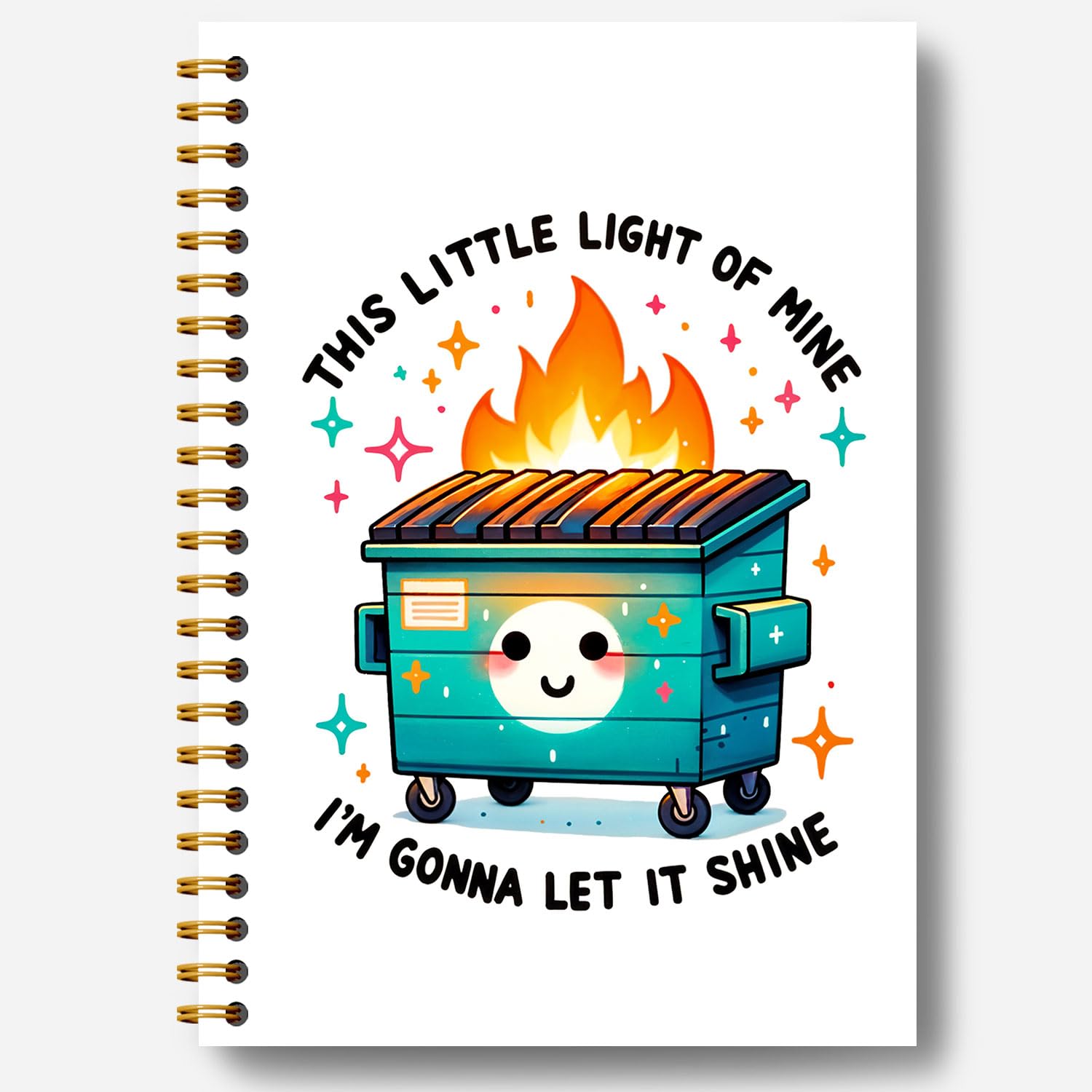 Carnet à spirale Dumpster Fire cahier de notes ligné format A5 14x21 cm