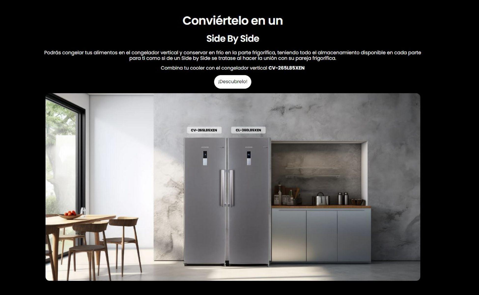INFINITON Frigorifico Cooler CL-360L85XEN, 375 l, 185 cm de Altura, No Frost Technology, Inverter, Fast Cooling, Led Interior, Puerta reversible, Display, E, Inox