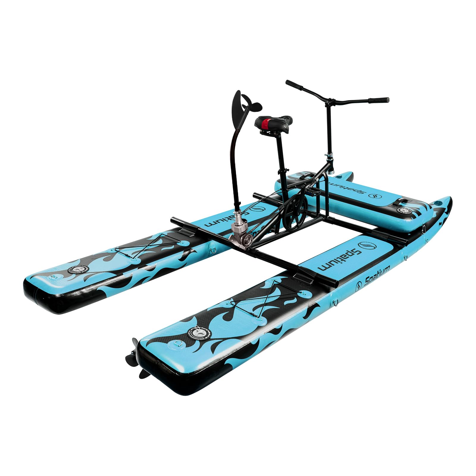 Spatium Rowery wodne do jeziora nadmuchiwany rower wodny 3.0 dla dorosłych nadmuchiwany ponton rower wodny 3-łopatkowe śmigło jednoczęściowe tylne koło SUP rower wodny z nadmuchiwaną matą