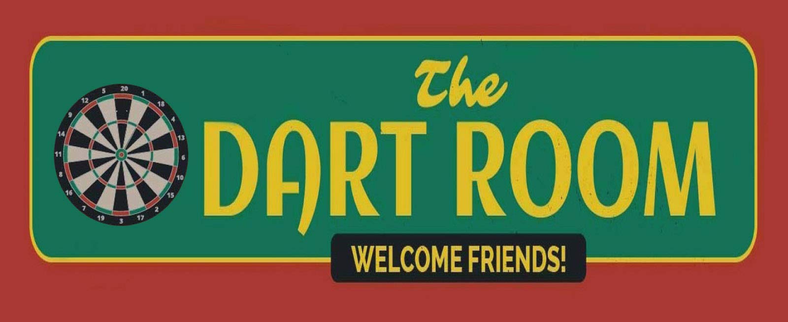 Schatzmix The Dart Room retro tabliczka metalowa 27 x 10 cm dekoracja ścienna tin sign blaszana tabliczka, blacha, wielokolorowa