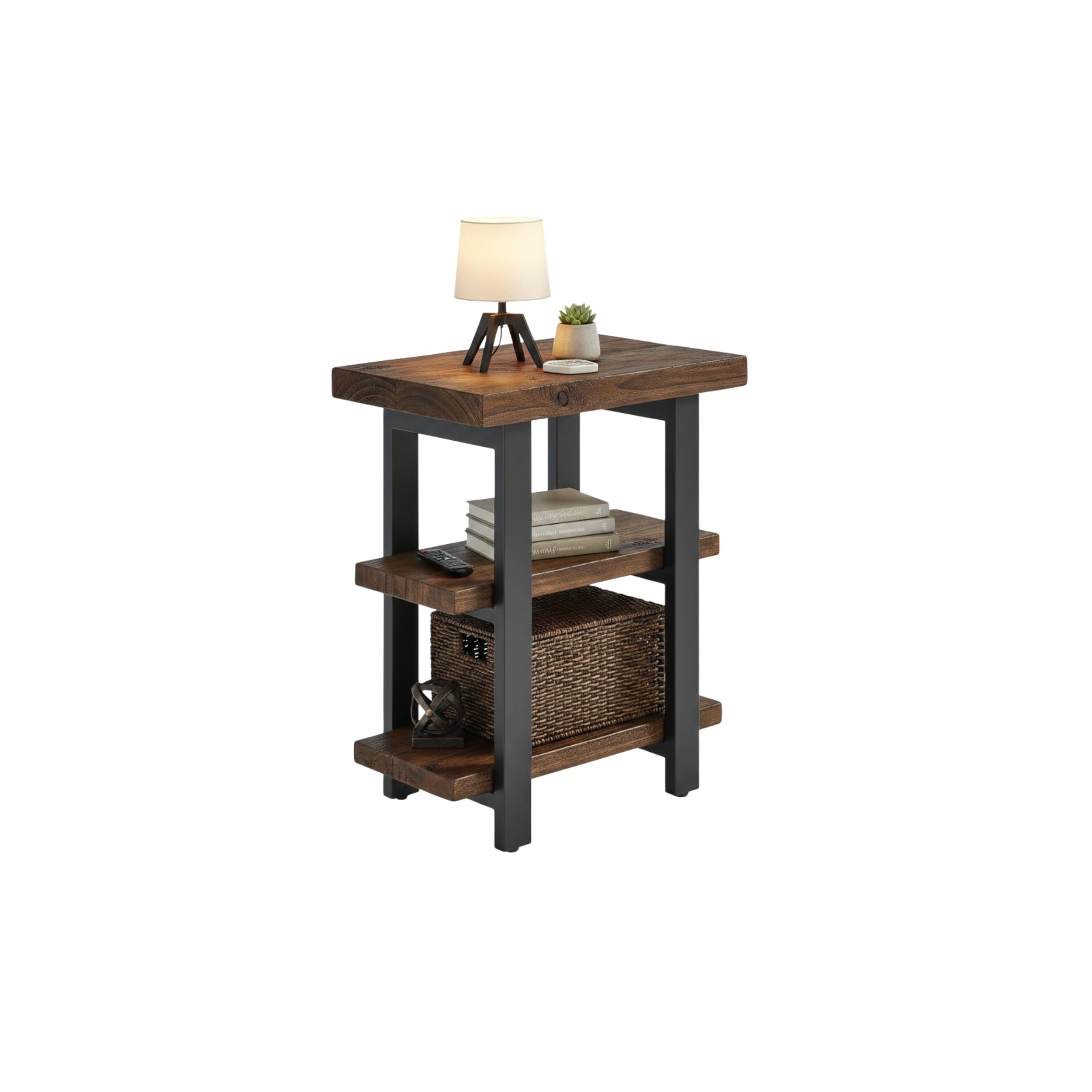 Alaterre Pomona Solid Wood 3-Tier End Table