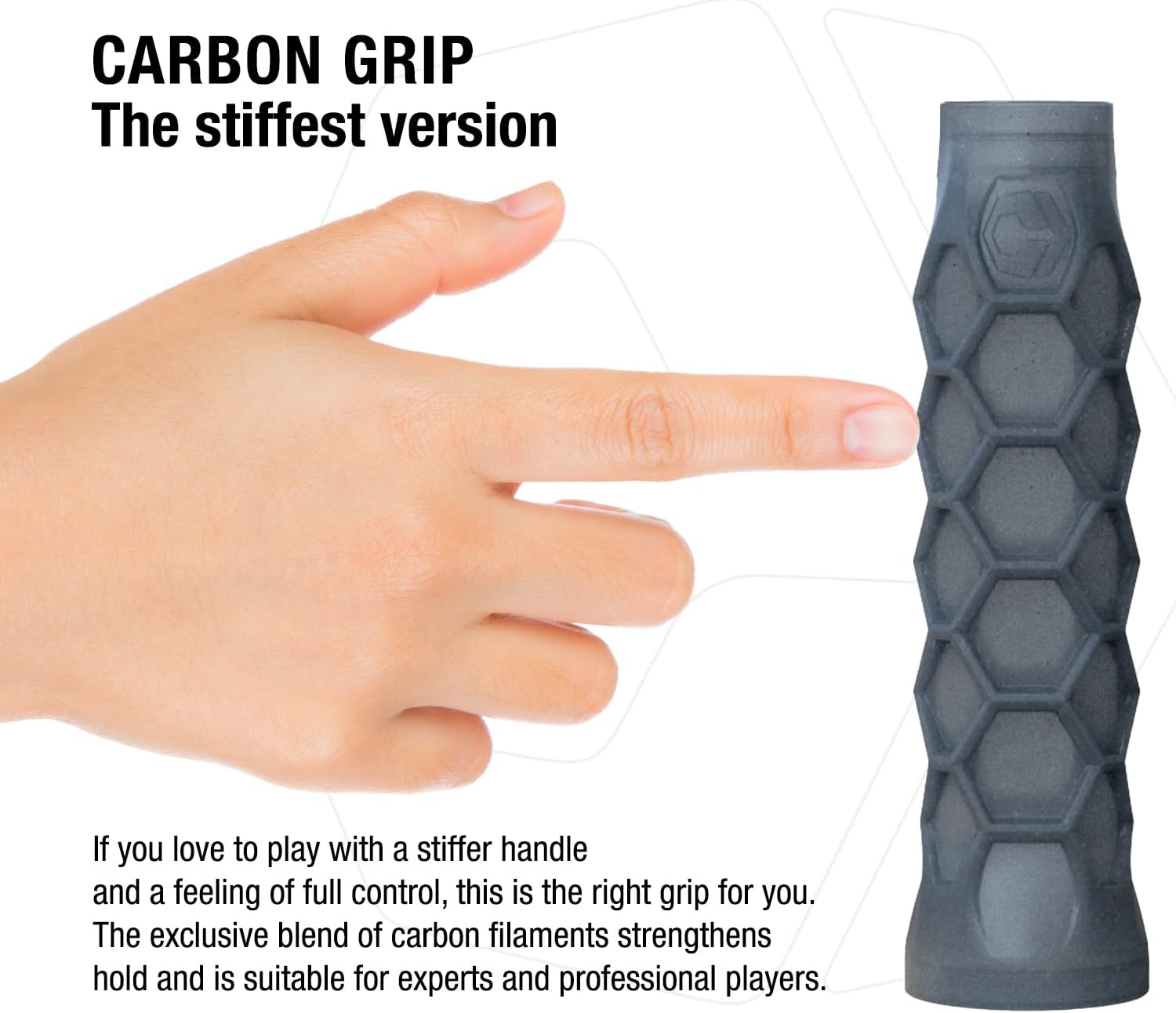 Hesacore Pickleball Paddle Carbon Grip - 5.25in - Stiff Feel - Supports Tennis Elbow, Enhances Grip Strength, Reduces Vibration with Finger Support and Anti-Sweat Design