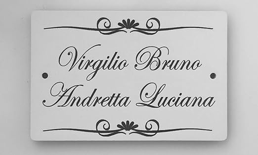 Targhetta Personalizzata In Acciaio Inox - Nome, Via, Numero Civico, Made In Italy - 2