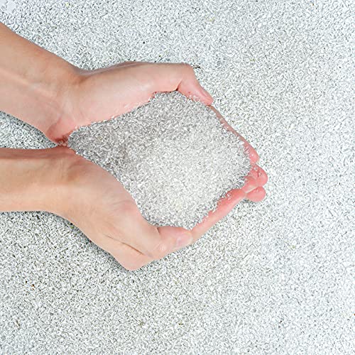 Image of T4U Tumbled Chips Stones Crushed Crystal Quartz 2 LB, Irregular Shaped Gravels Pebble Healing Stones, DIY Smoothed Rocks for Potted Plant,Resin Art,Vase Fillers Aquarium Gravel Rocks (Clear)