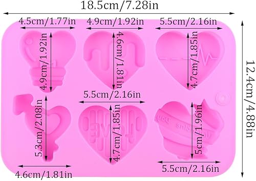 Miniatura 2 de Moldes de silicona de plástico para el día de San Valentín, moldes de silicona para dulces de corazones rosados, moldes de jabón, moldes de galletas
