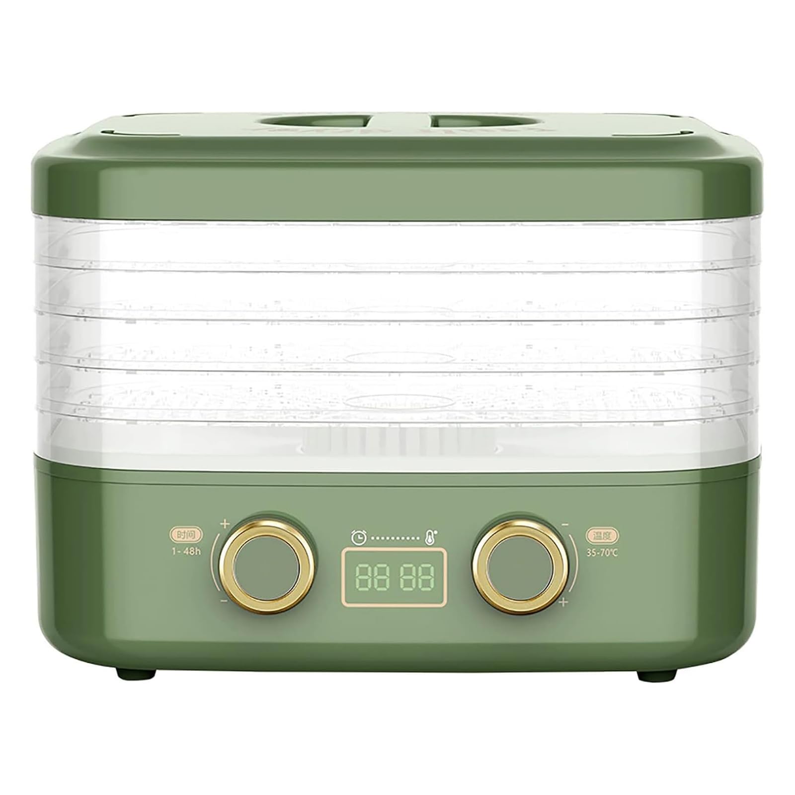 PtaTt 160W Food Dehydrator with 5 Stacking Trays Adjustable Temperature LED Screen Timer Muti-Food Fruit Vegetable Meat Dryer green