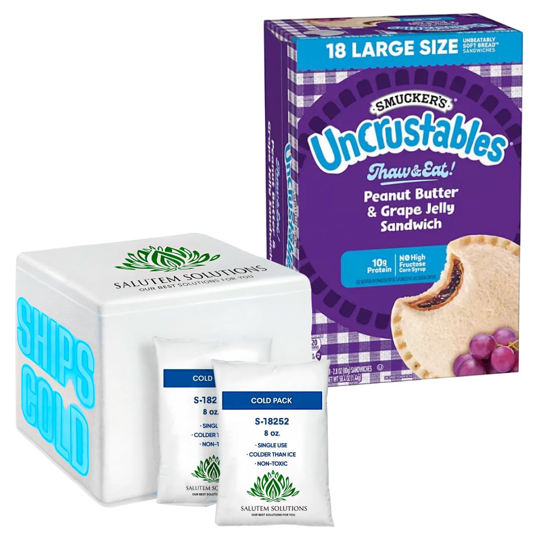 Uncrustables Frozen Peanut Butter & Grape Jelly Sandwich, 18 count - Pack of 3 (total 54 pieces)