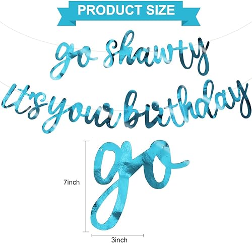 Miniatura 67 de BEISHIDA Cartel Purple Go Shawty It's Your Birthday - No DIY - Cartel de feliz cumpleaños con purpurina con temática de hip hop, pre-encordado