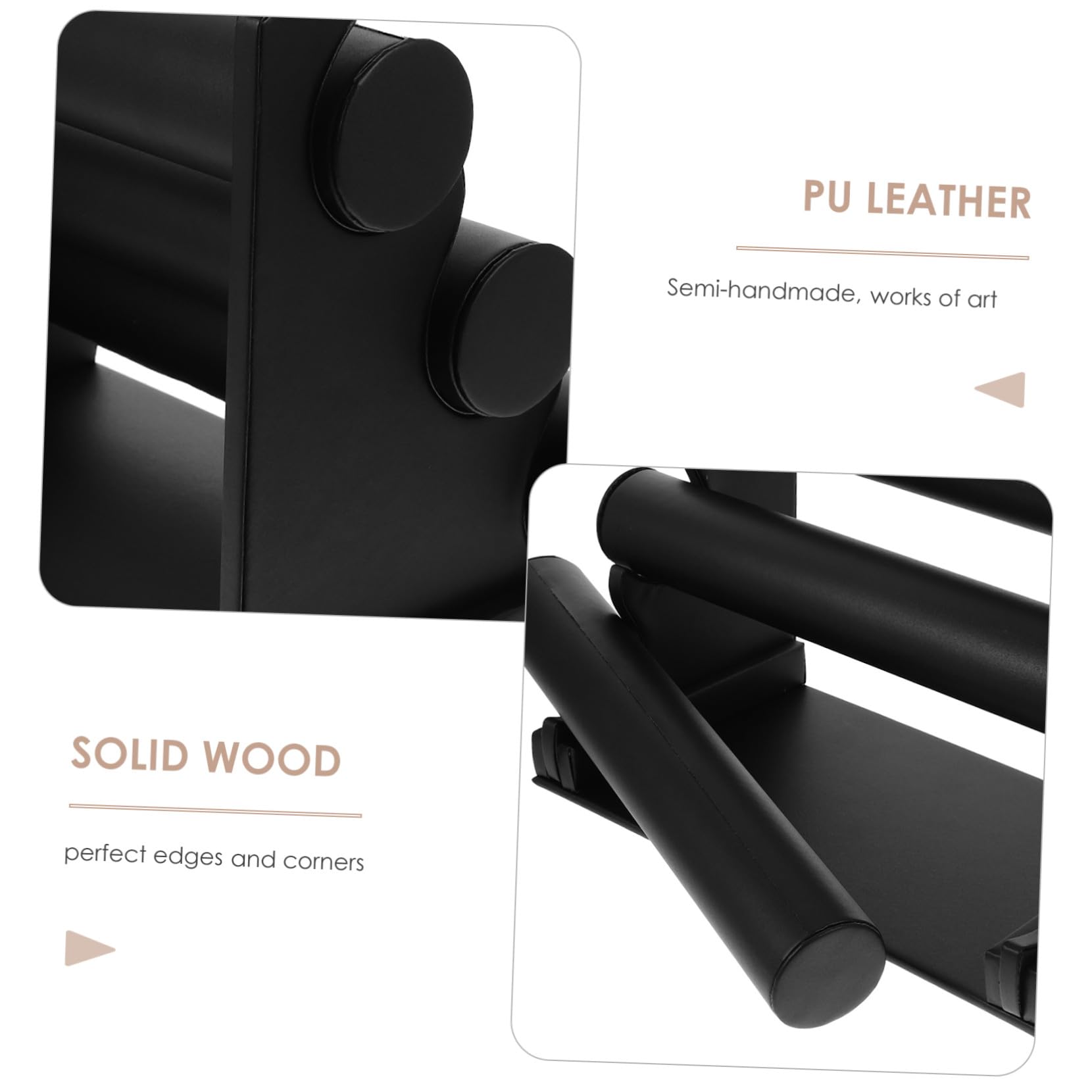 Dreistufiger Schmuckständer Aus Pu Leder Abnehmbarer Armband Und Uhrenhalter Organizer Für Armreifen Handgelenkschmuck Und Haarbänder Schwarz