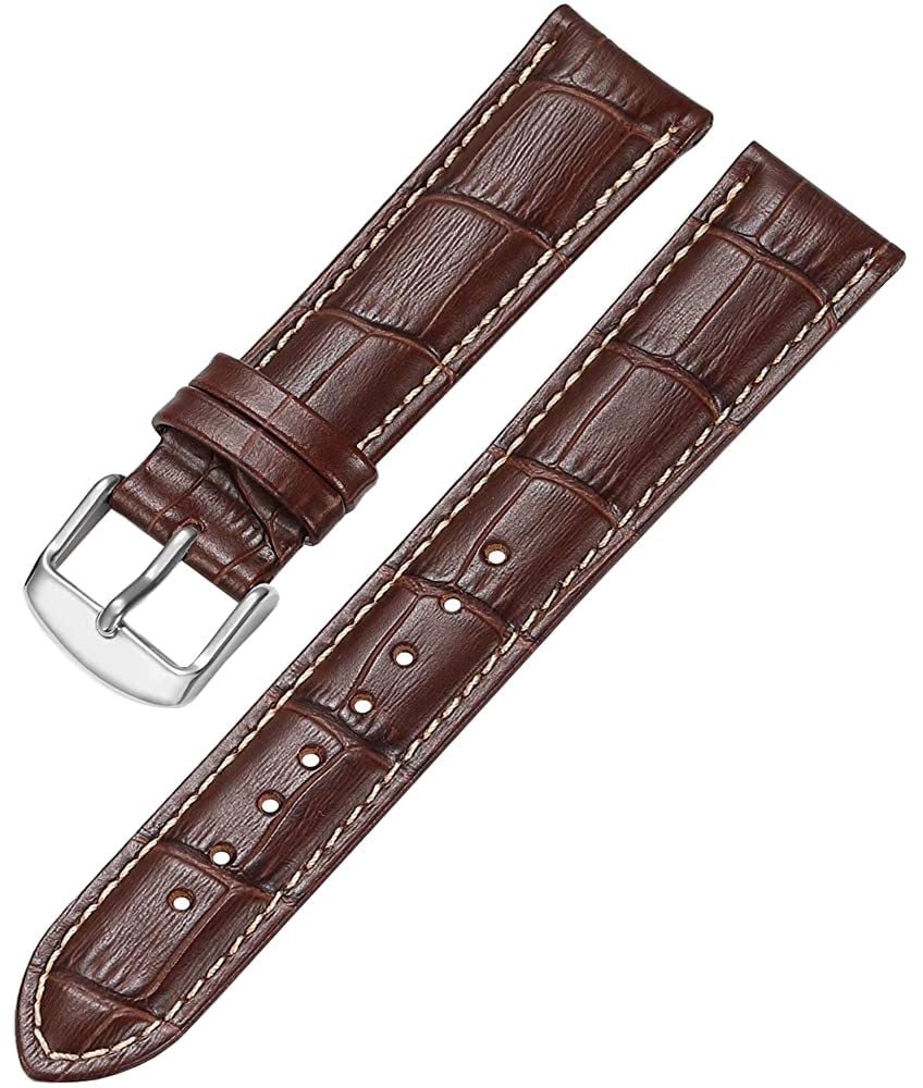 Ewatchaccessories 24mm Genuine Leather Watch Band Strap Fits AVENGER Brown With White Stich Silver Buckle (B09Y5YXGBK) Amazon Price History, Amazon Price Tracker