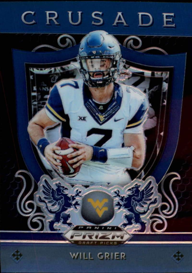 2019 Prizm Draft Picks Football Crusade Blue #4 Will Grier West Virginia Mountaineers Panini NFL Collegiate RC Rookie Card
