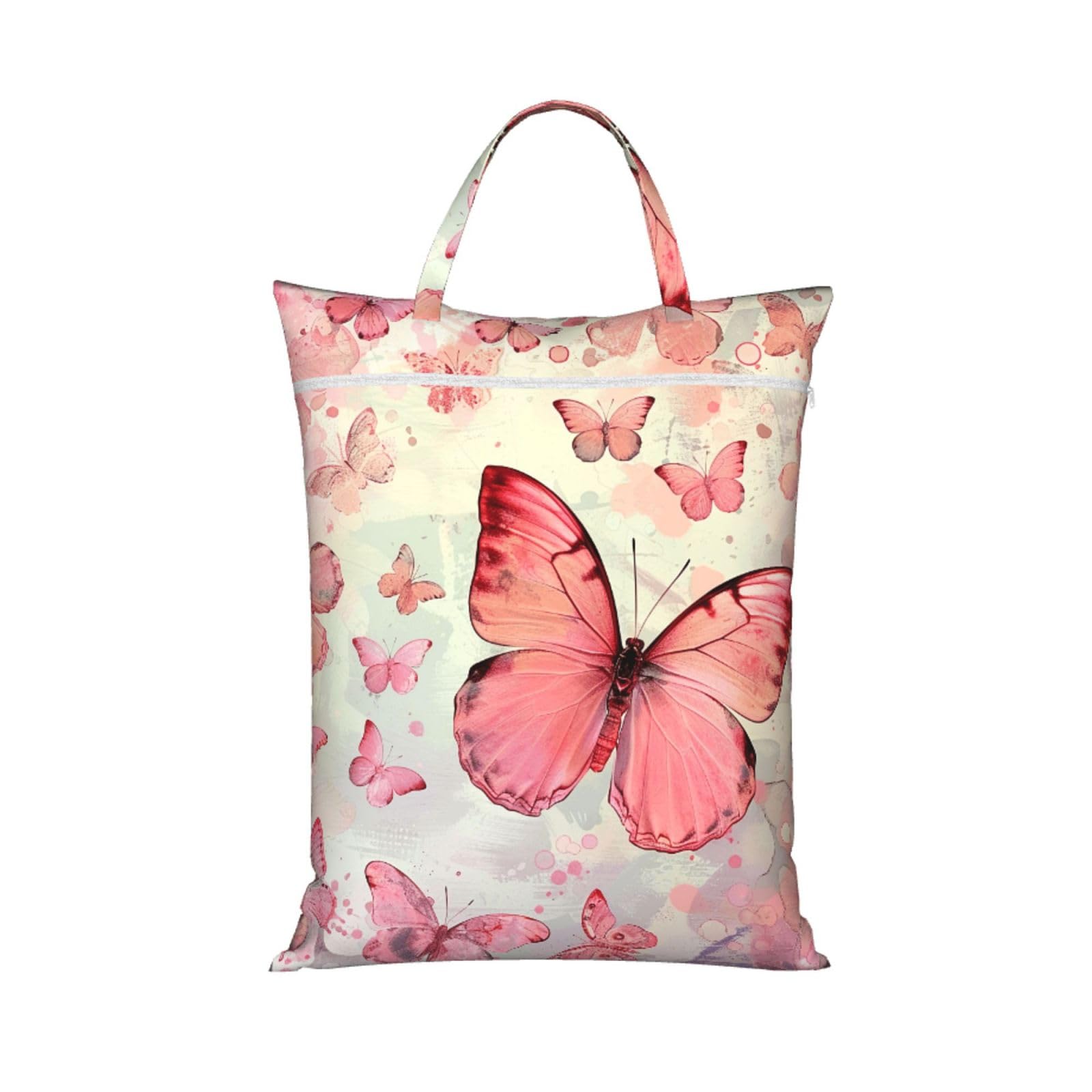 Large Travel Laundry Bags,Butterfly Print with Handle Foldable Laundry Bag for Holidays Gym Swimming and Family Trips, 1Pcs