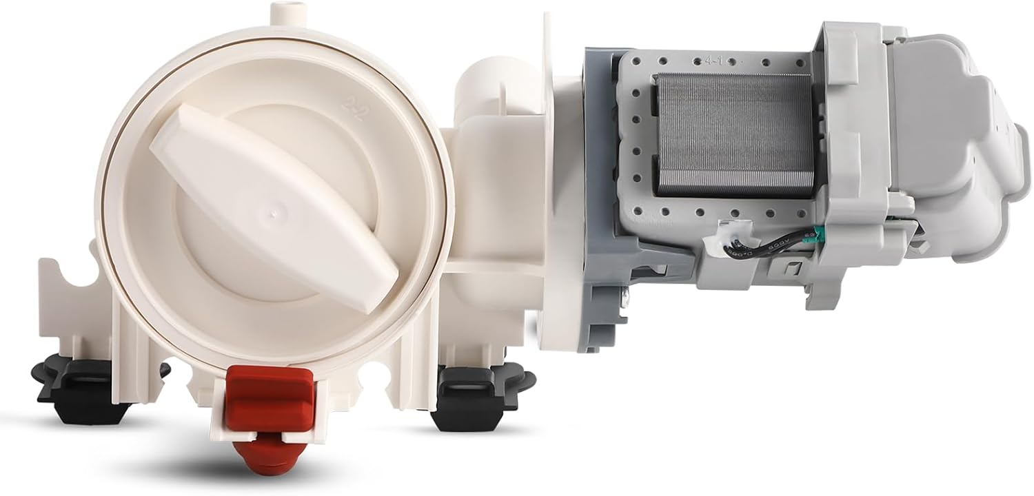 NEW 280187 8181684 Front Load Clothes Washer Drain Pump Filter Assembly Compatible with Whirlpool Duet Maytag Epic Kenmore HE Front Load Washers-(Installation instructions included)