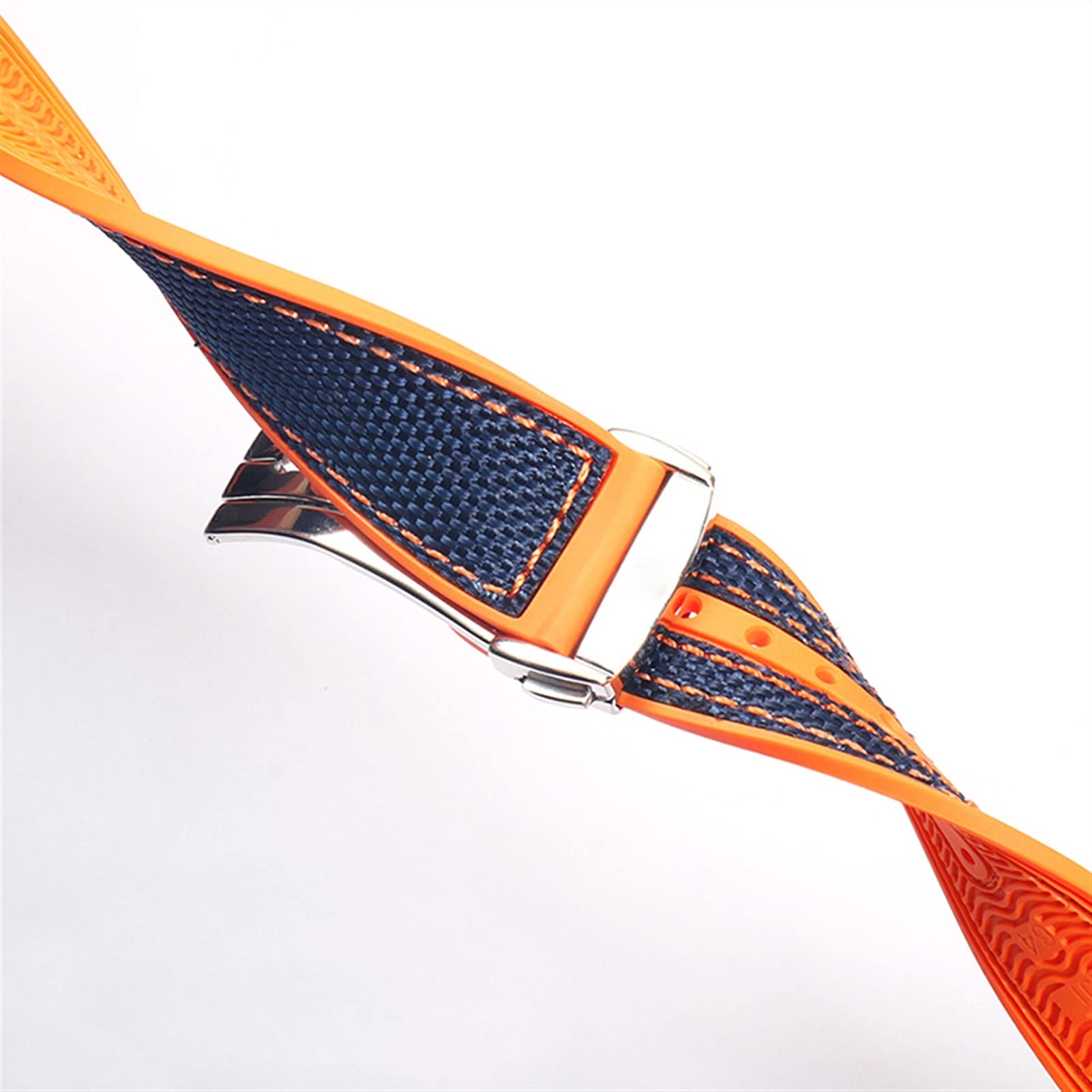Correa de Caucho de Nailon Omega para Hombre con Cierre Plegable, Accesorio para Reloj, Cadena de Silicona