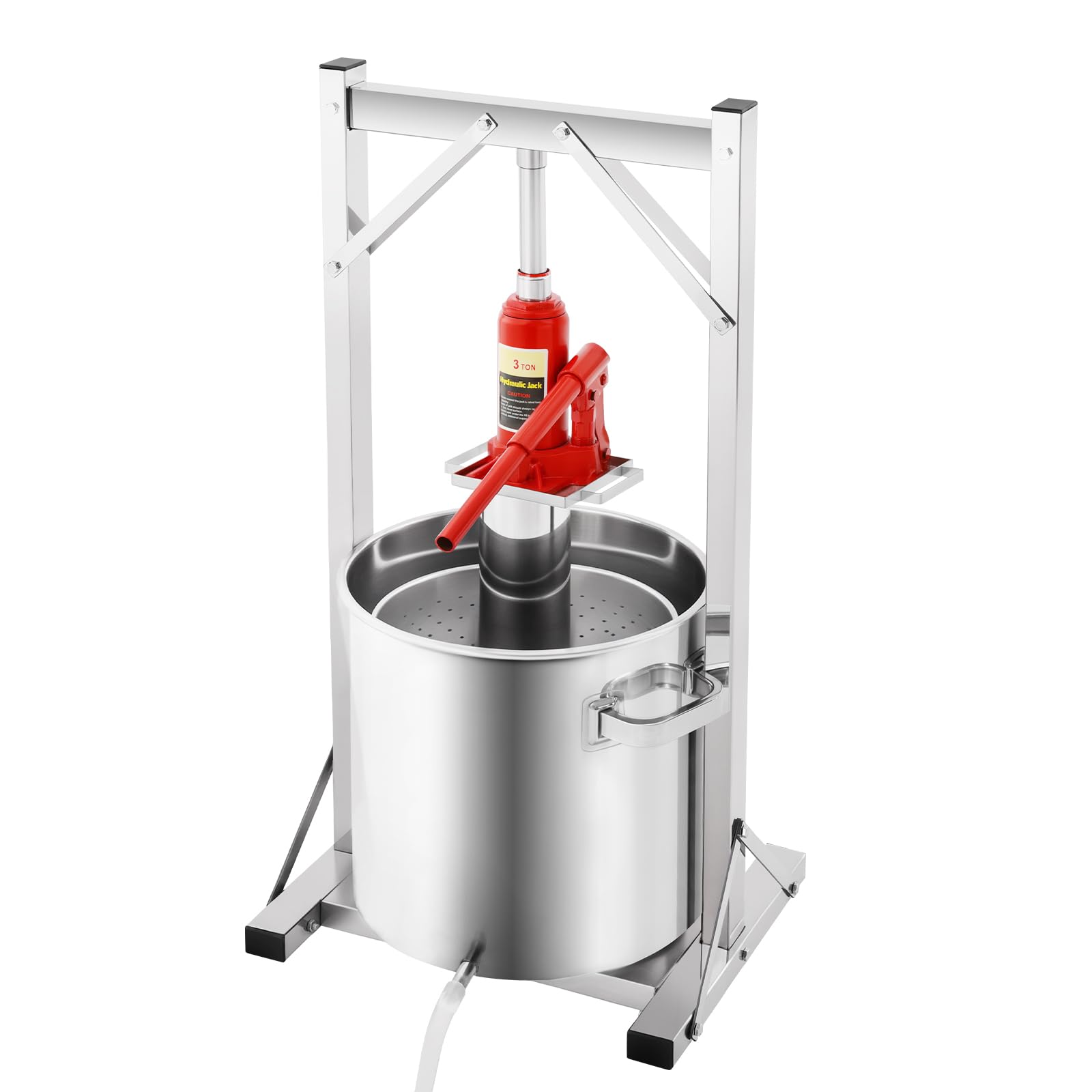 22L/5.81Gal Fruit Wine Press, Stainless Steel Hydraulic Press Extractor, Fruit Wine Press with Filter Bucket, Juice Making Machine for Rice Wine Honey Vegetables Cheese Puree, 6613.87lbs Max Pressure