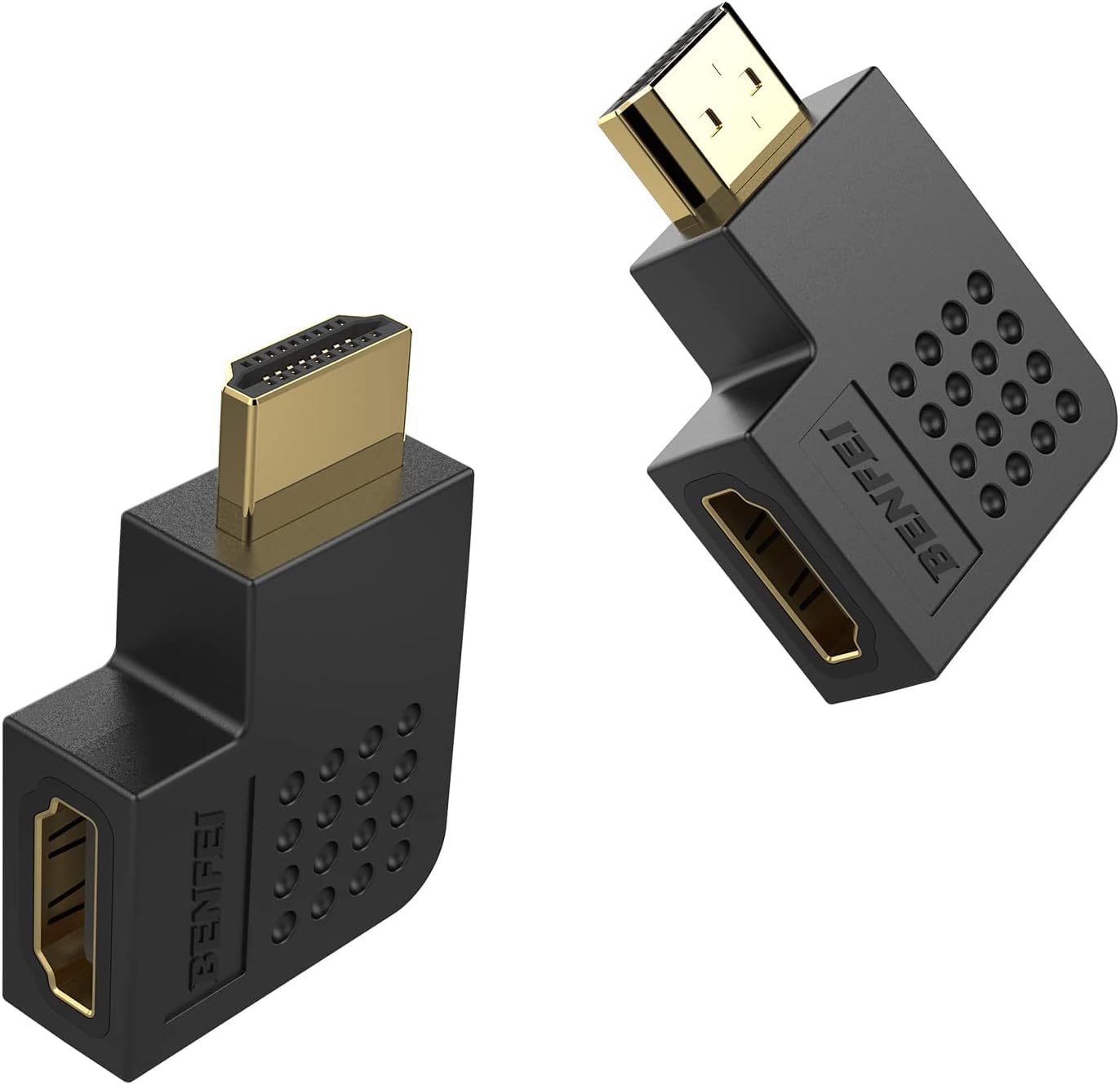 Adaptador HDMI Macho para Fêmea Ângulo Reto 90 Graus Esquerdo - kit com 2