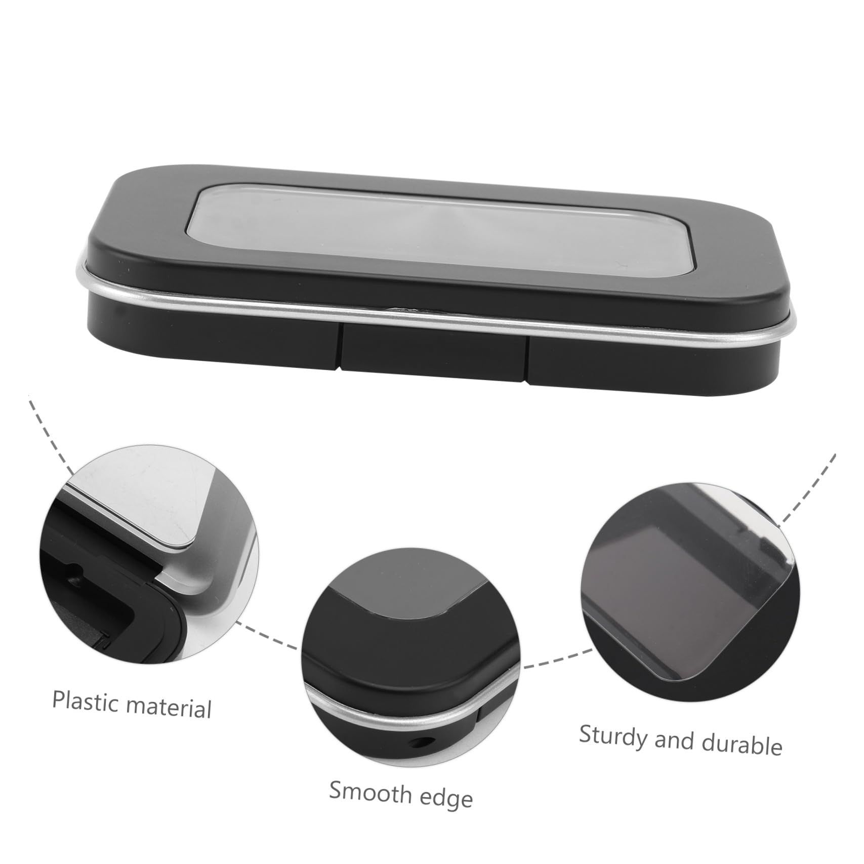 Happyyami 2 Pezzi Scatole Porta Ombretti in Plastica Nera, Contenitori Cosmetici Magnetici, Organizer per Make-up Fai-da-te, per Viaggio e Esposizione