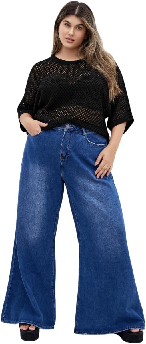 City Chic Women's Plus Size Top - Crochet Knit