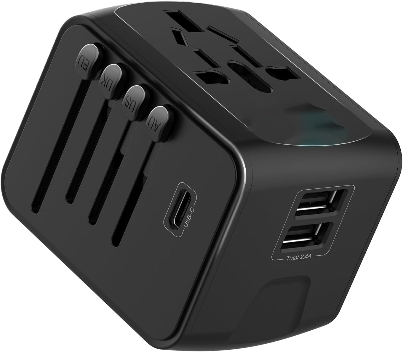 WeFly Universal Travel Adapter, International Travel Plug Adapter with 1 USB C and 2 USB Ports, All in One Worldwide Plug Adaptor, UK to European Power Universal Plug Adaptor for EU USA Australia-image-35