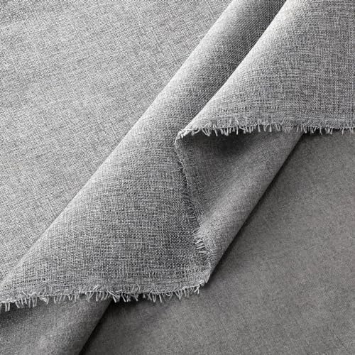 VitalCozy Grey Faux Linen Fabric