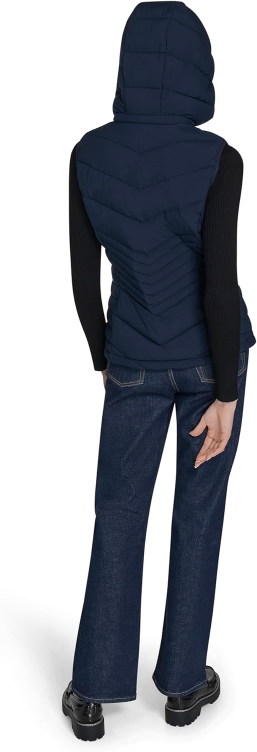 Calvin Klein Women's Lightweight Hooded Puffer Vest – Quilted Stretch Winter Outerwear With Zipper Pockets - Image 8