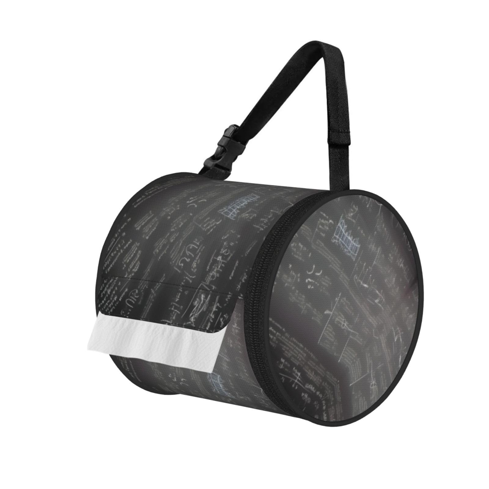 math symbols pattern Printed Toilet Paper Holder Bag, Adjustable Strap Roll Paper Organizer for Car Kitchen Outdoor