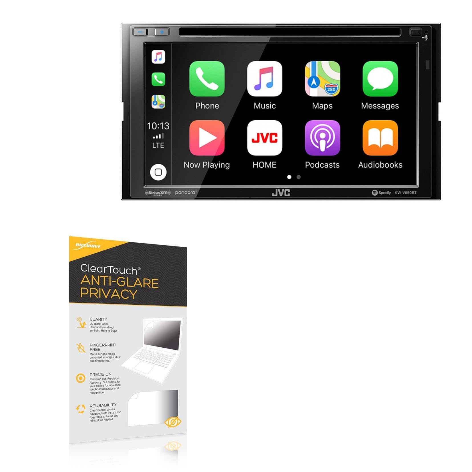 BoxWave Screen Protector Compatible With JVC KW-V850BT - ClearTouch Anti-Glare Privacy (2-Pack), Privacy Screen Protector Flexible Film Anti-Glare