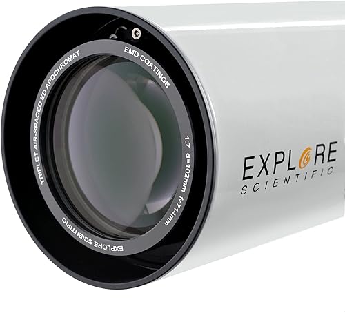 Miniatura 6 de Explore Scientific FCD100 Serie ED102 4.016 in f/7 Telescopio refractor de triplete apocromático de aluminio espaciado por aire (OTA solamente),