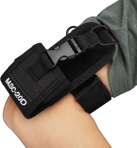 Bolsa de brazo con brazalete, de nailon de dos vías para brazo de radio para MSC-20D Walkie TalkieTeléfono Bandas de brazo Soporte para teléfono