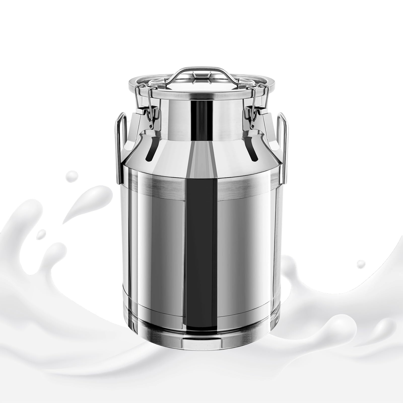 AYCDL Pail Milk Can Bucket,Stainless Steel Bucket Storage Cans Liquid Container with Sealed Lid and Carry Handle for Home Farm Kitchen,15L,25L