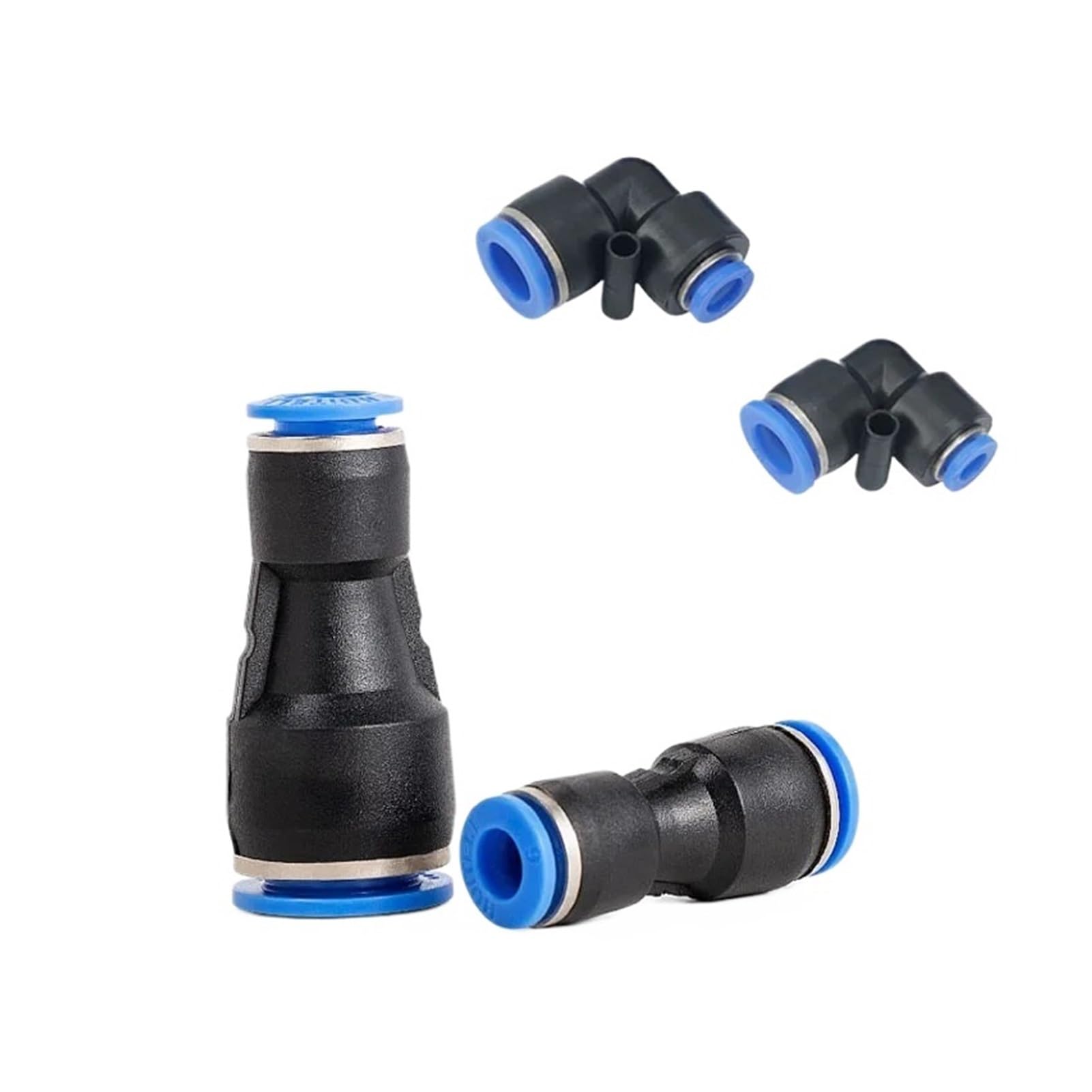 Racores Push to Connect Lote de 1-50 conectores neumáticos PG PVG de un solo toque for conexiones de gas rectas, conectores rápidos de plástico de 4-6 mm, 6-8 mm y 6-10 mm.(PG14-12,50Pcs)