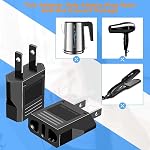 8 Pack of European to US Plug Adapter, Plug Converter, Travel Adapter European to American, Canada, Mexico, Type A (Black)