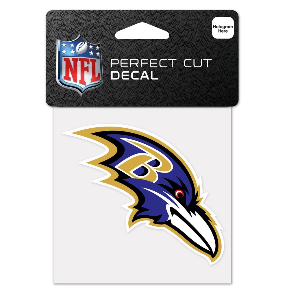Wincraft Black Nfl Baltimore Ravens 63037011 Perfect Cut Color Decal, 4" X 4",