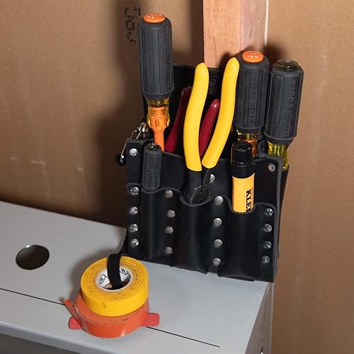 Miniatura 10 de Klein Tools 5125 bolsa de piel para herramientas, 5 bolsillos