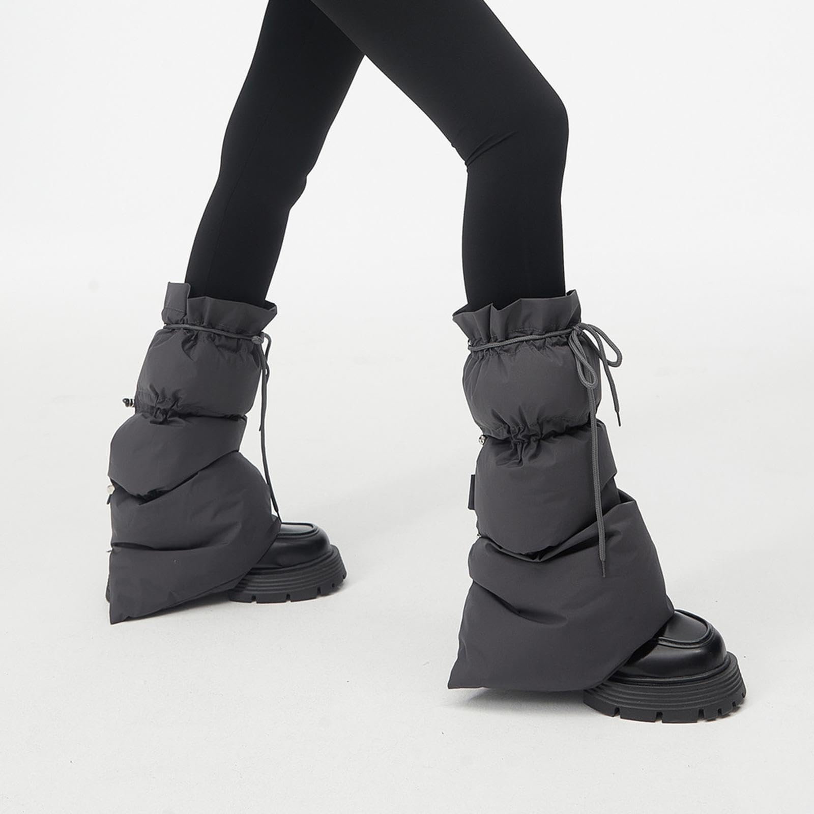 Qianly Calentadores de Piernas de Invierno para Mujer, Calcetines Largos, Cubrepiernas Ajustables, Mangas Cómodas para Piernas, Cubrebotas para Trekking Al a