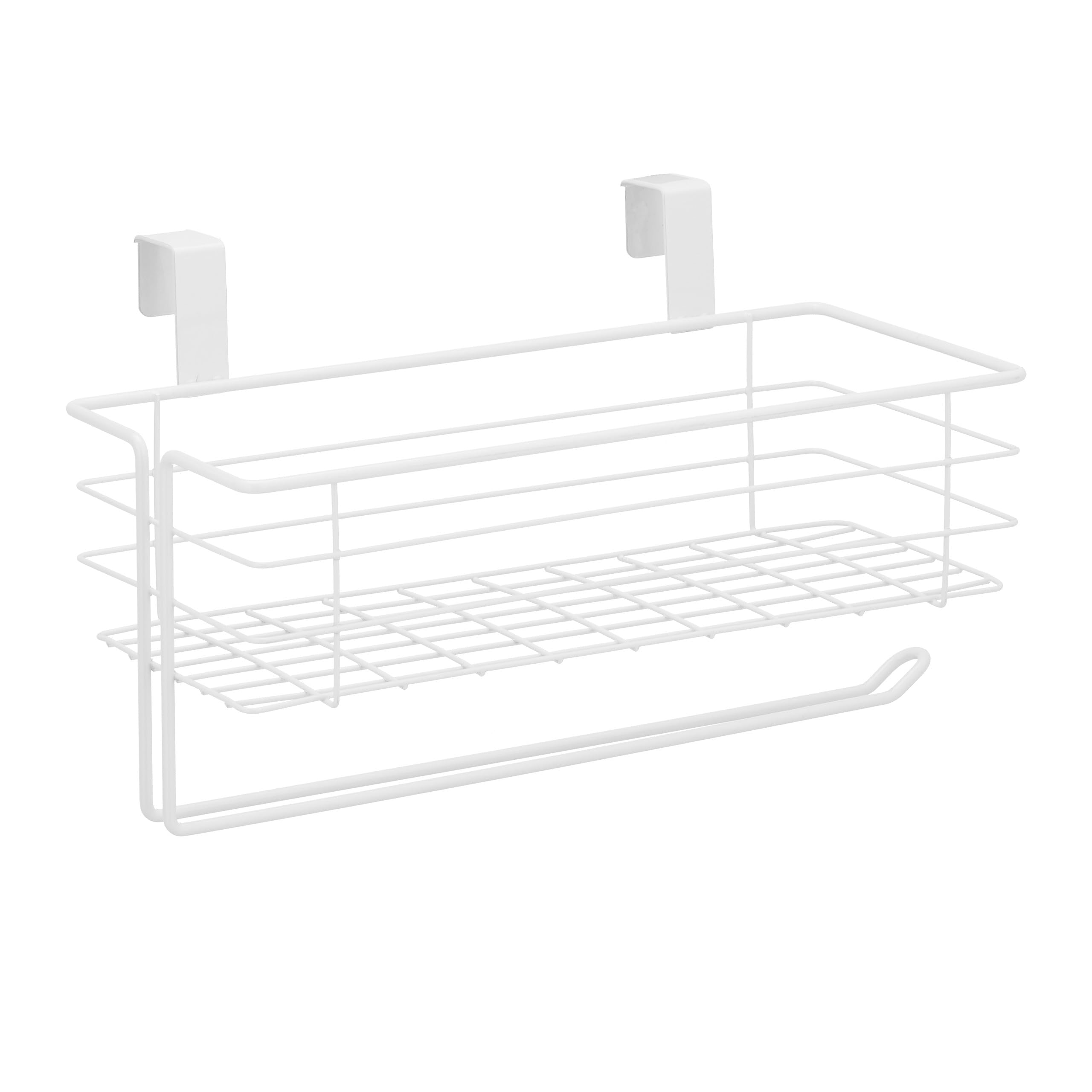 Relaxdays Portaspezie da Appendere, Mensola con Portasciugamani, Cucina & Bagno, Portascottex, HLP: 18x31x17cm, Bianco