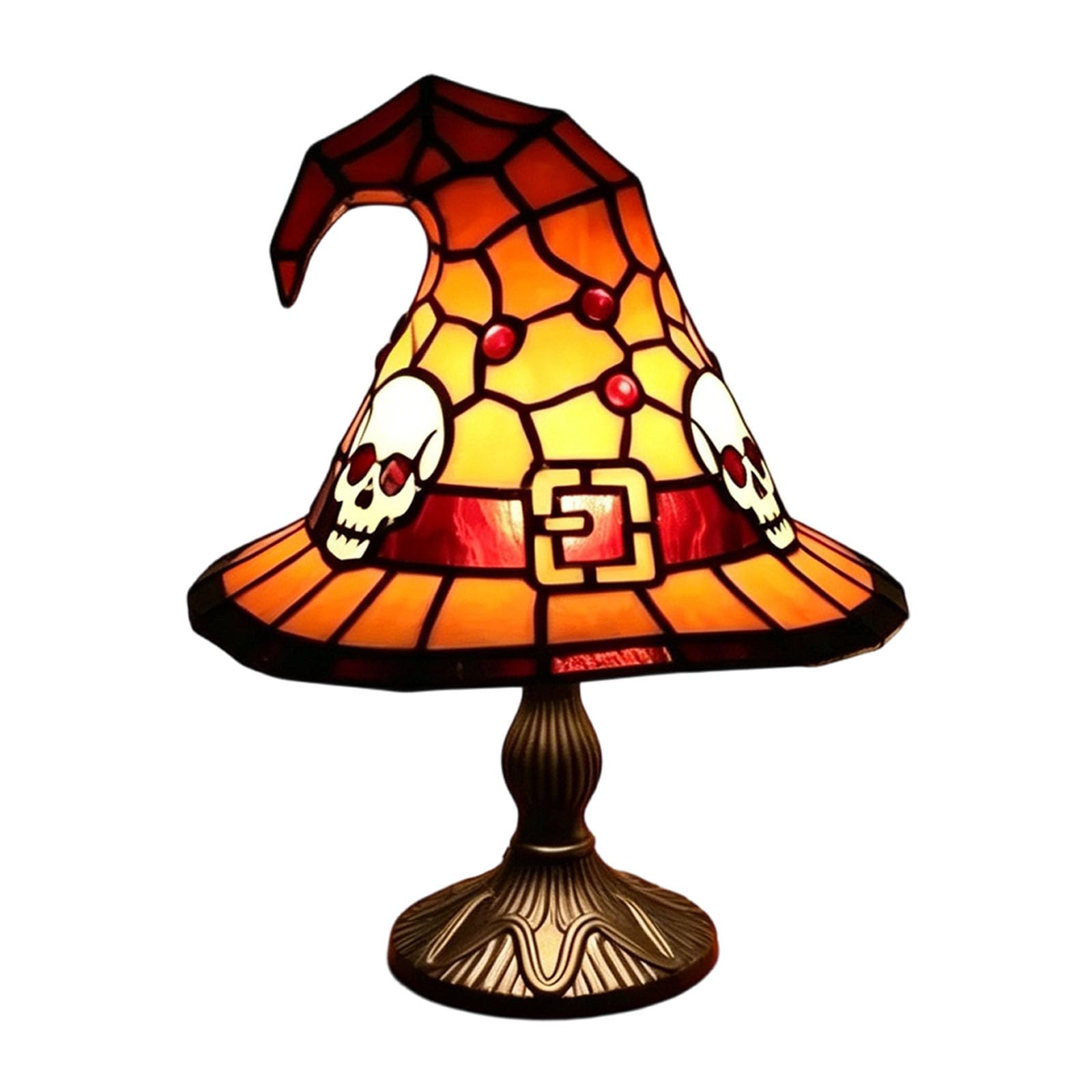 Drtlpmb Yellow Seasonal Halloween Table Lamp Resin Witch Hat Decor Light For Shelf Desk Bedside And Fall Party Table Displays Halloween Touchseasonal Tabletop Accent Light Indoor Decor